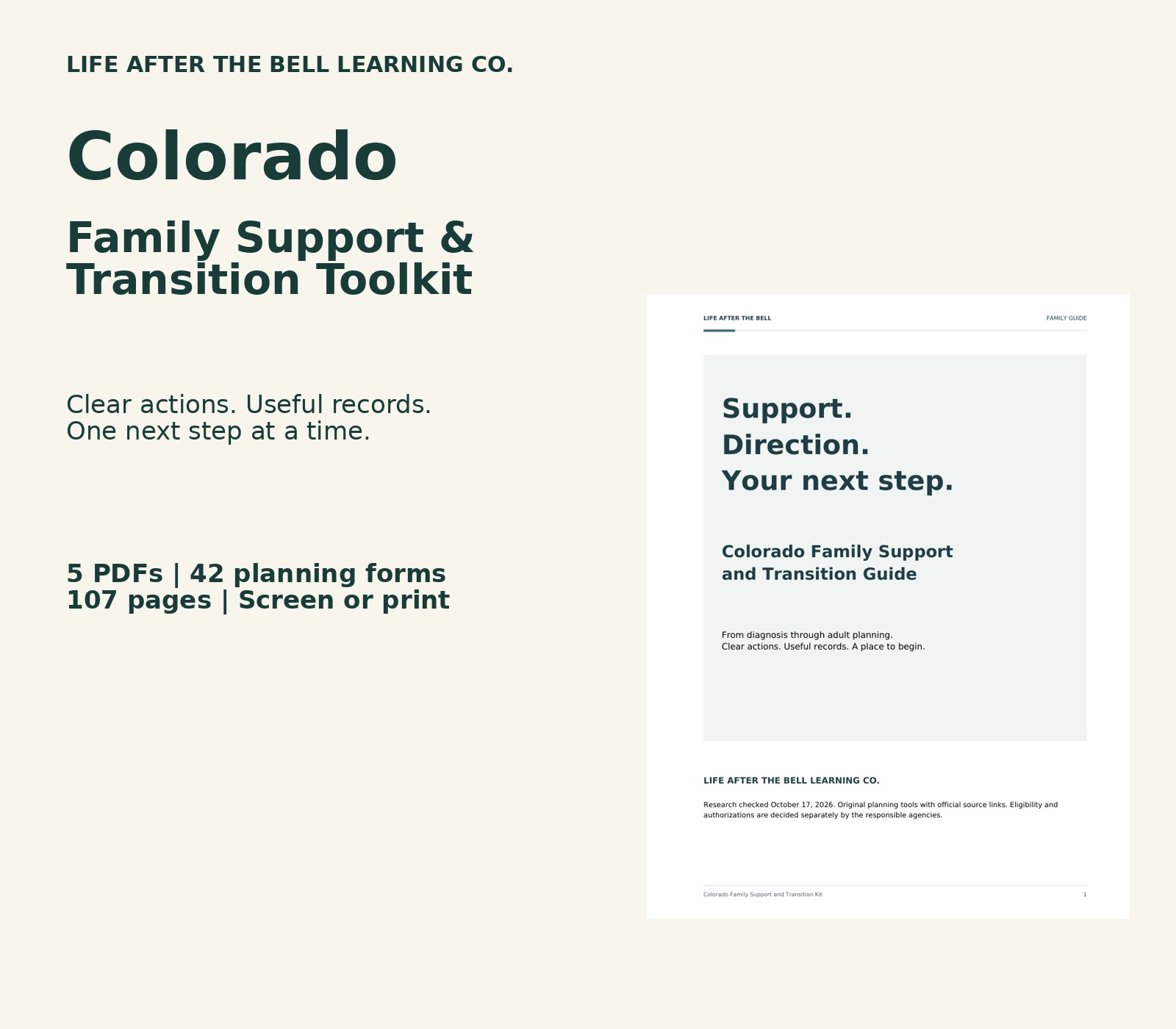 Colorado toolkit with actual guide cover