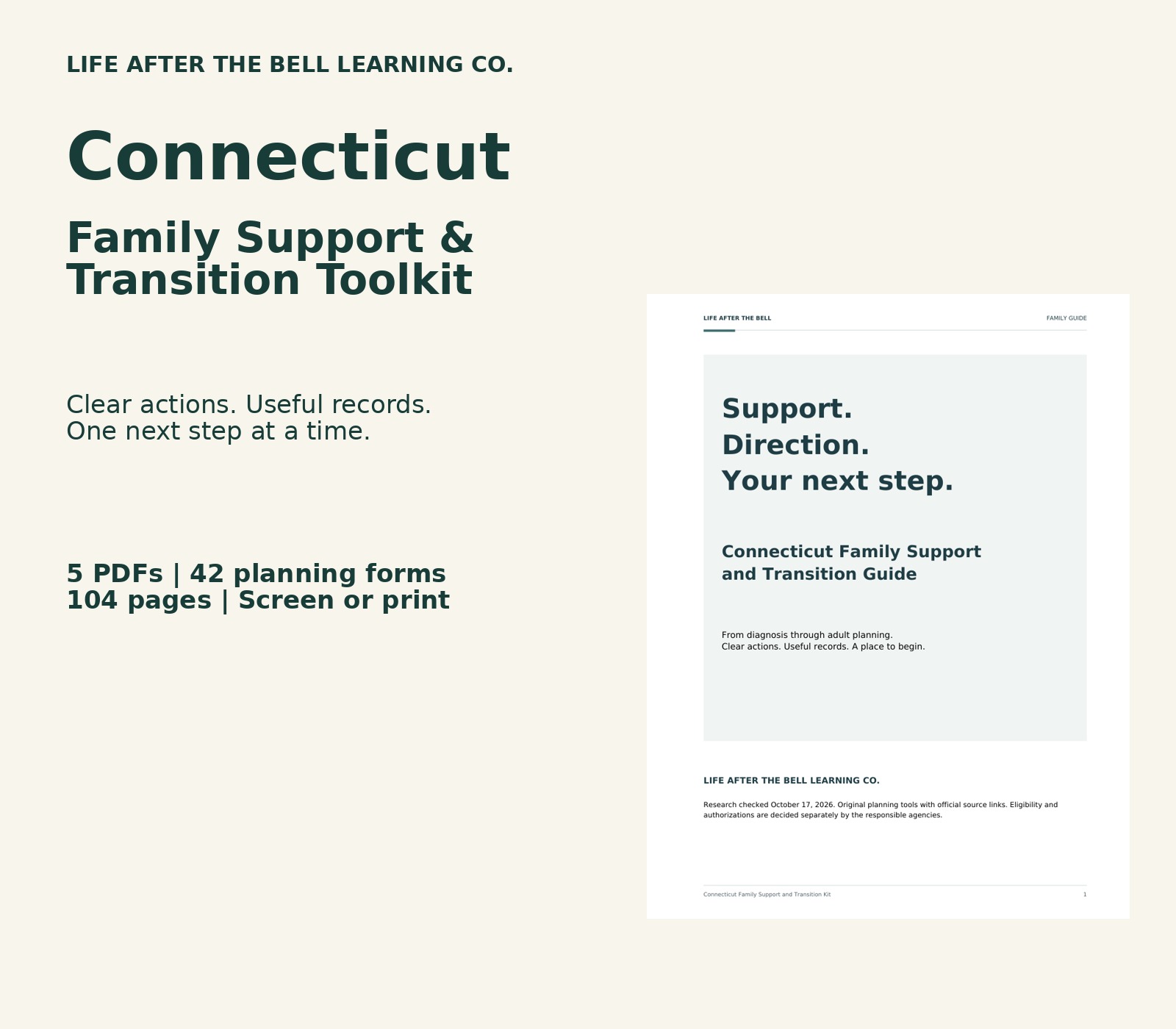 Connecticut toolkit with actual guide cover
