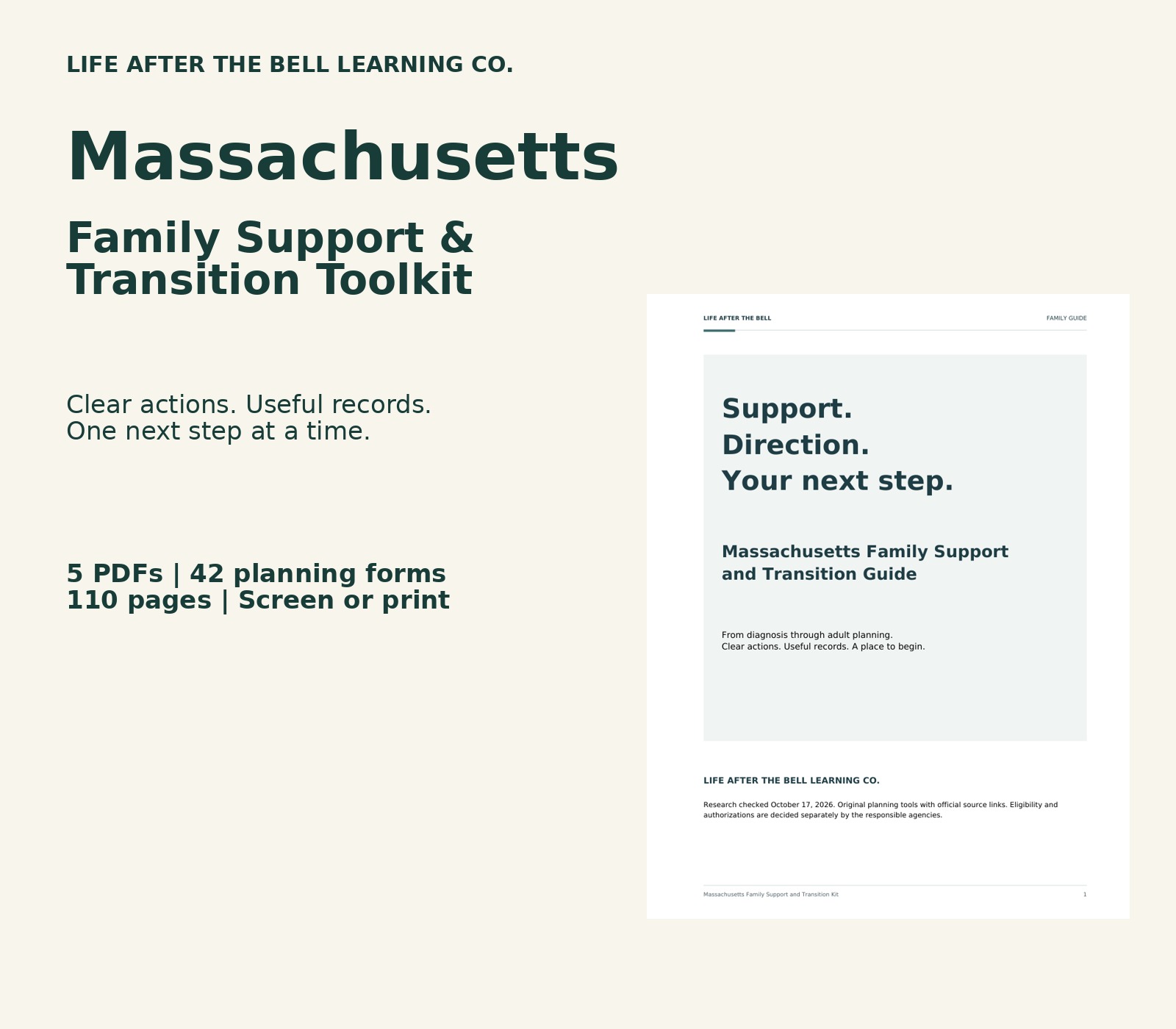 Massachusetts toolkit with actual guide cover