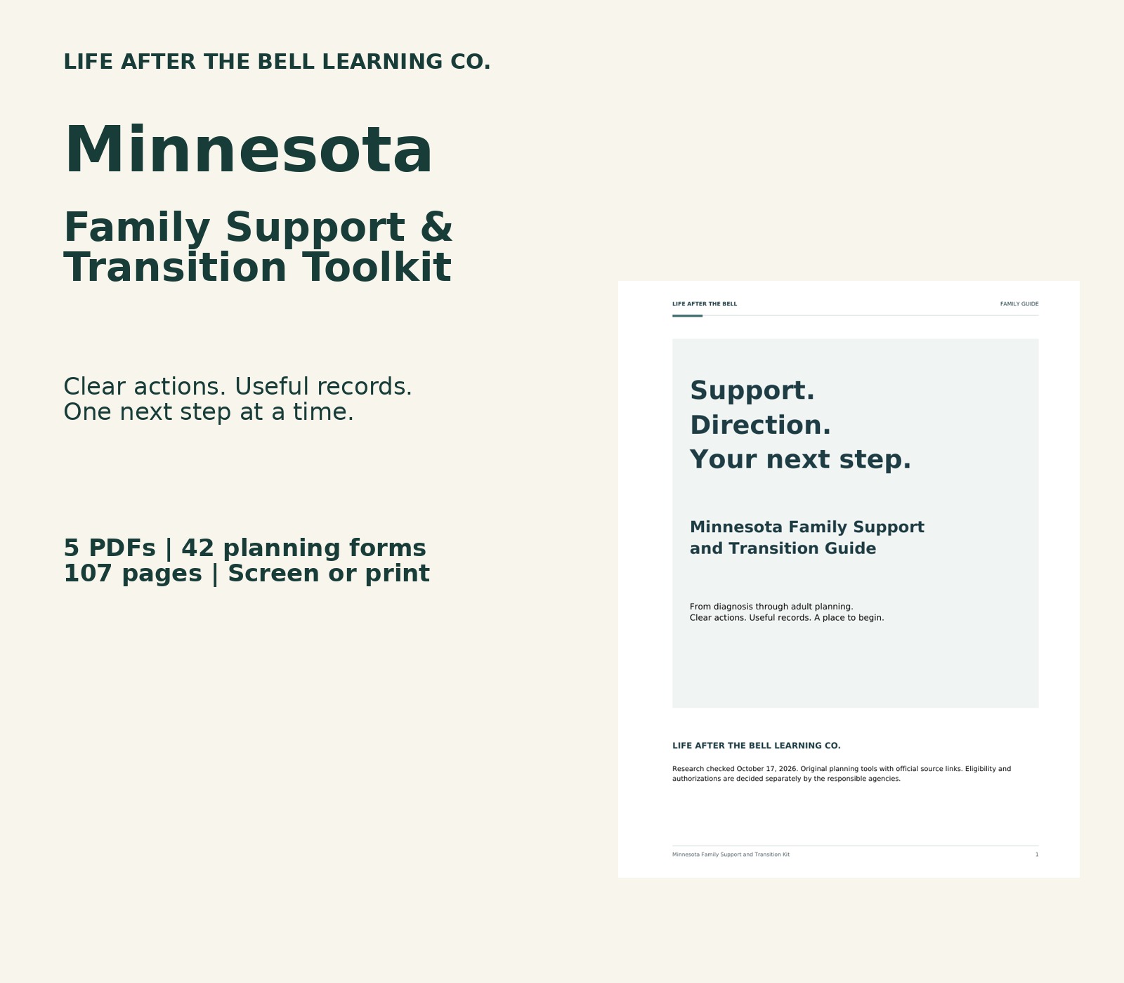 Minnesota toolkit with actual guide cover
