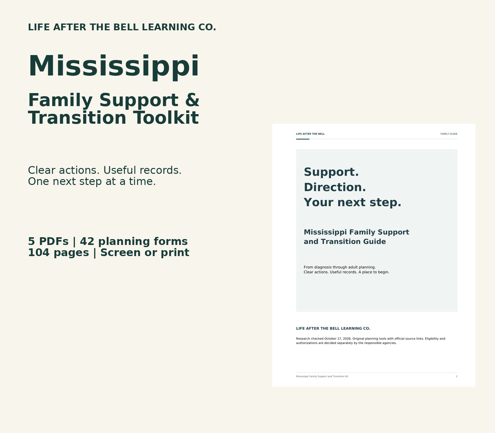 Mississippi toolkit with actual guide cover