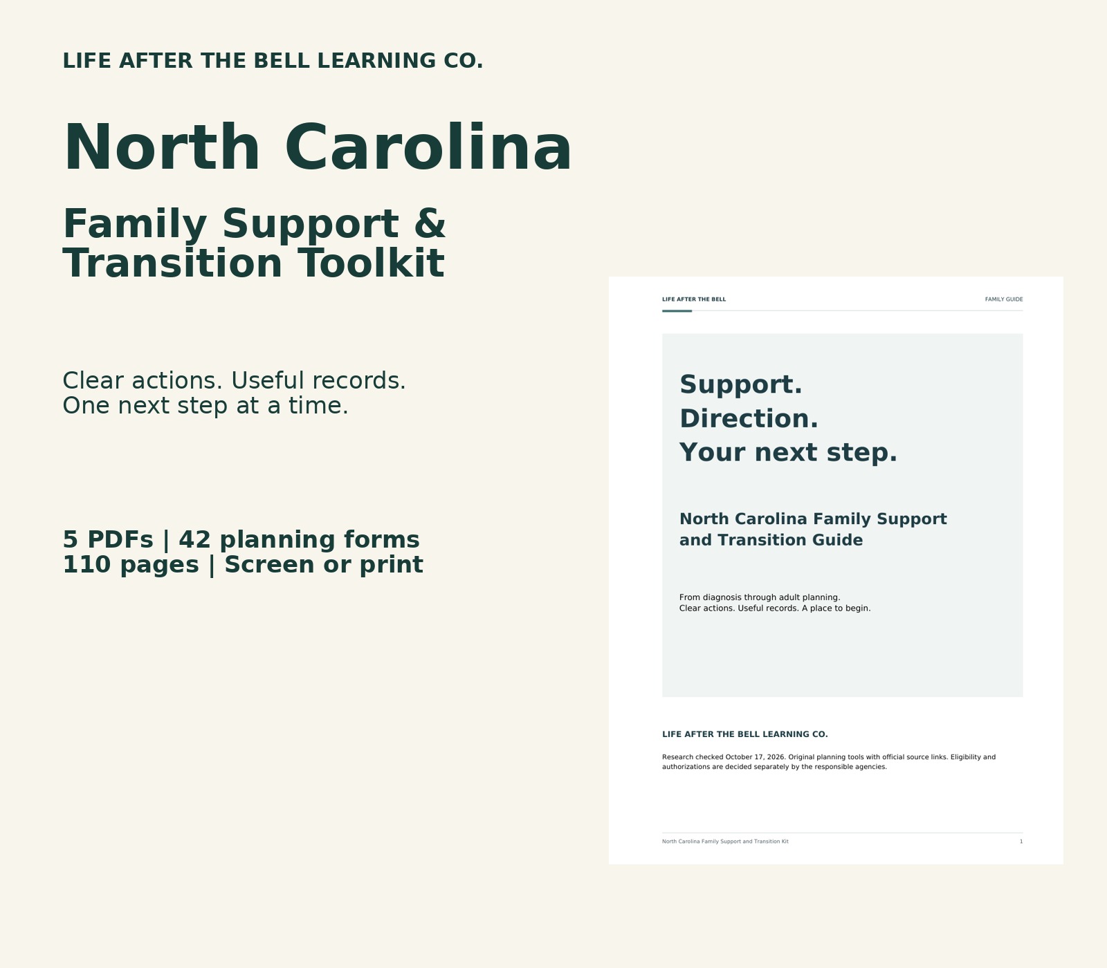 North Carolina toolkit with actual guide cover