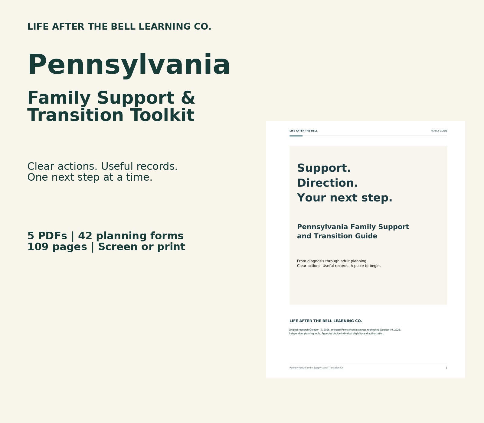 Pennsylvania toolkit with actual guide cover