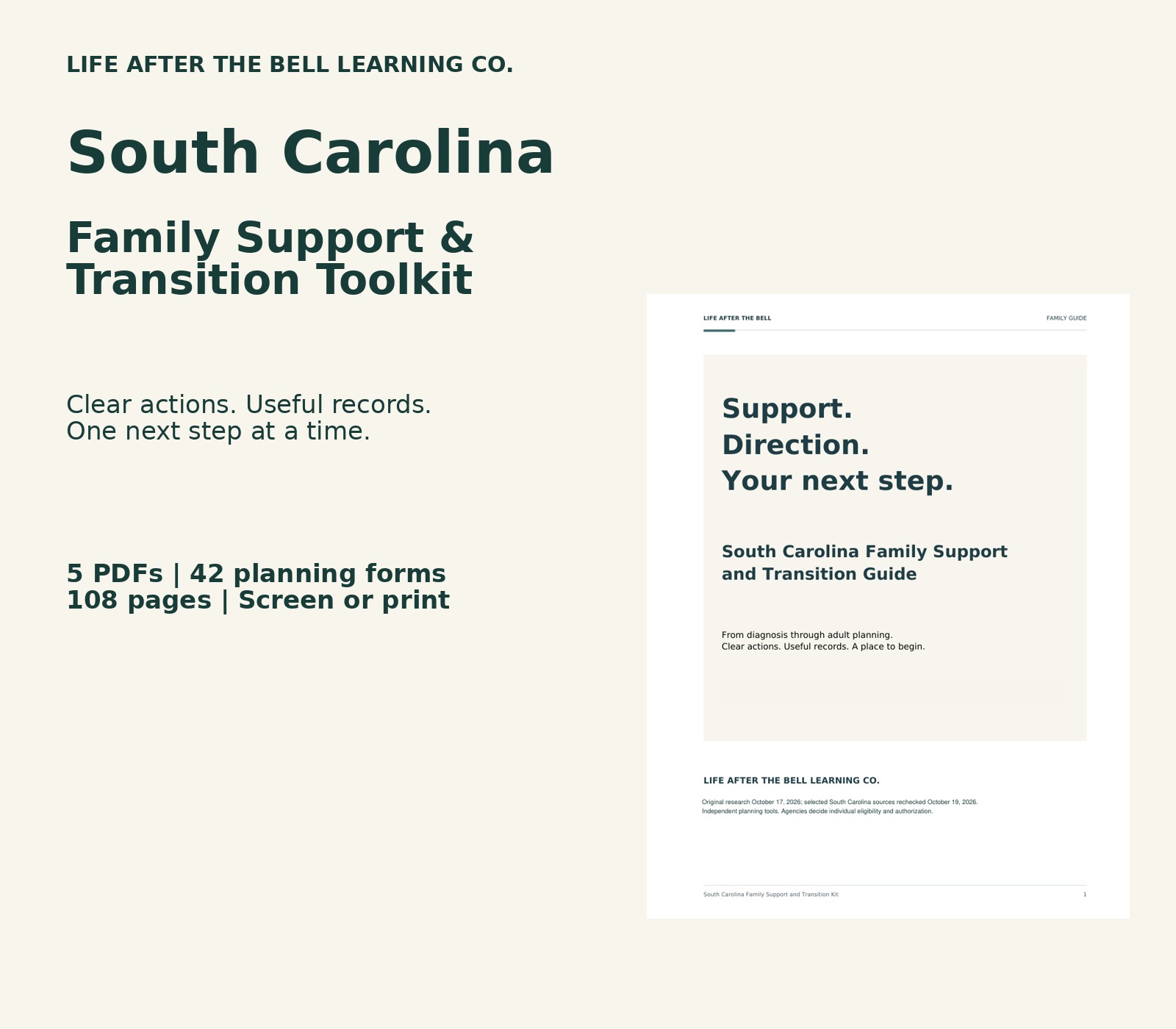 South Carolina toolkit with actual guide cover